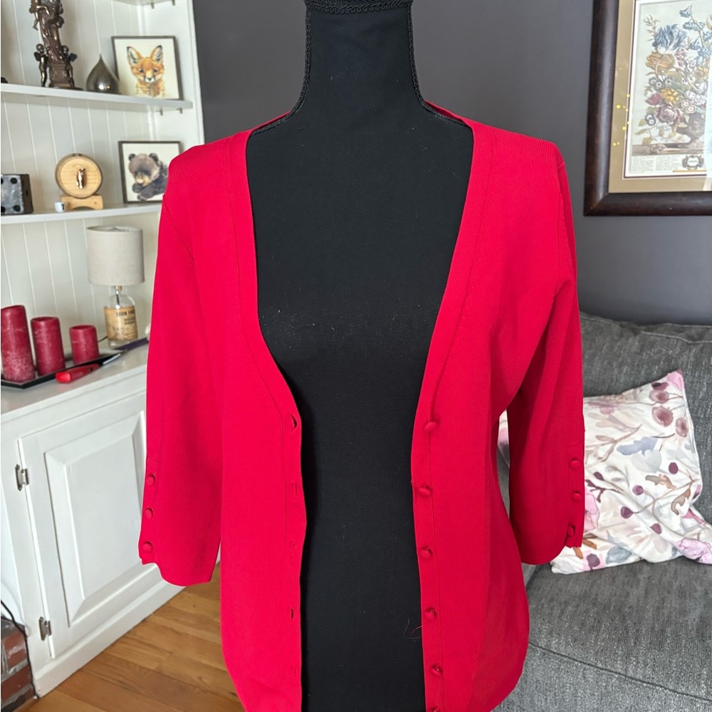George Classic Red Knit Top L